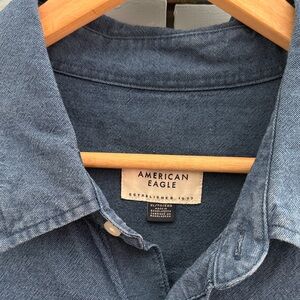 American Eagle Outfitters Blue Casual Button Down Shirt